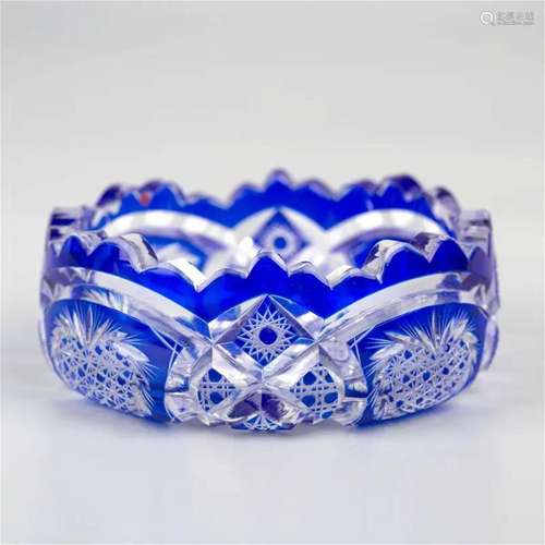 Crystal Blue Lausitzer Ashtray 1 PCS