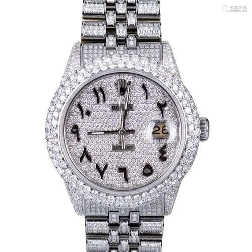 New never worn Rolex Datejust Custom Diamond Watch (with Ame...