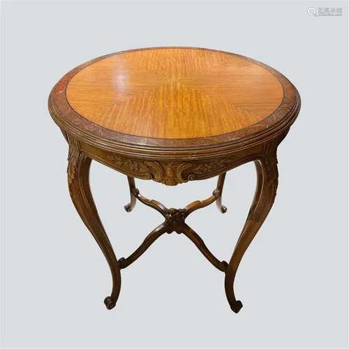 Antique Art Nouveau Carved Wooden Table