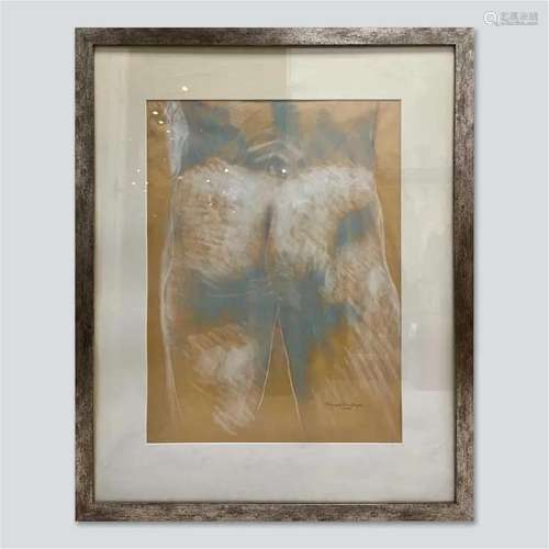 Framed pastel drawing signed by Kenneth St. Onge 2004