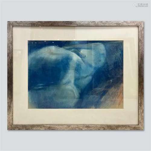 Framed pastel drawing signed by Kenneth St. Onge 2005