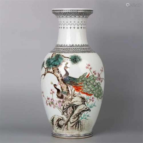 Flower and bird vase with China Jingdezhen Made mark