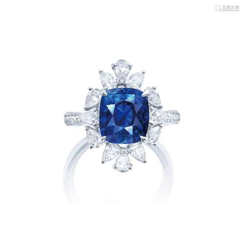斯里蘭卡天然無燒皇家藍藍寶鑽石戒