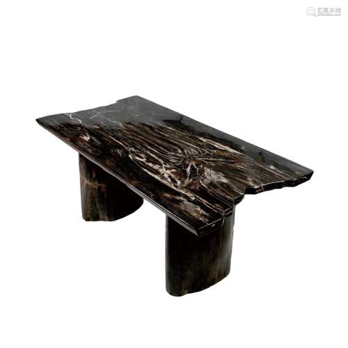 印尼黑檀木木化石桌