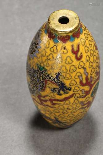 Qing Dynasty Cloisonne Animal Pattern Snuff Bottle