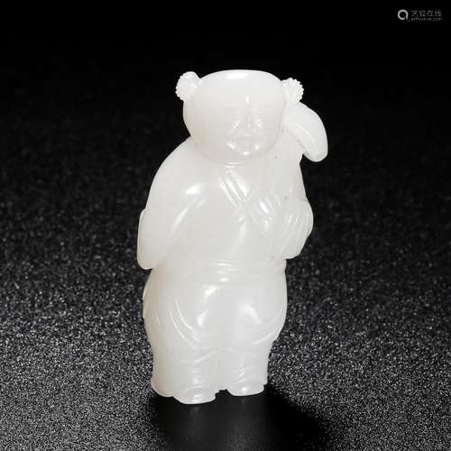 Chinese Qing Dynasty Hetian Jade Boy