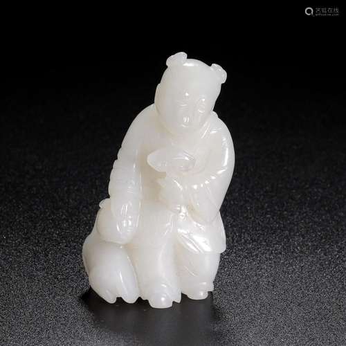 Chinese Qing Dynasty Hetian Jade Boy