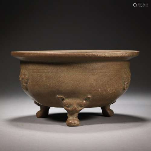 Celadon Tripod Furnace Before Ming Dynasty