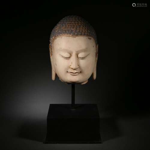 A Stone Buddha Head Statue of Ming Dynasty or Before