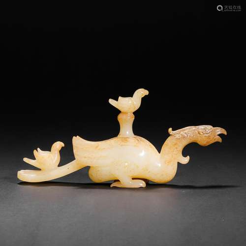 Chinese Hetian Jade Beast Before Ming Dynasty