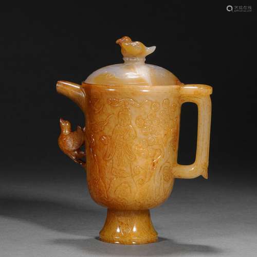 A Hetian Jade Beast Cup of Ming Dynasty or Before