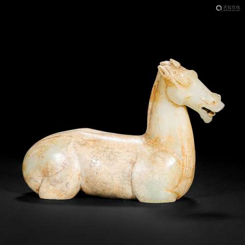 Chinese pre-Ming Hetian jade horse