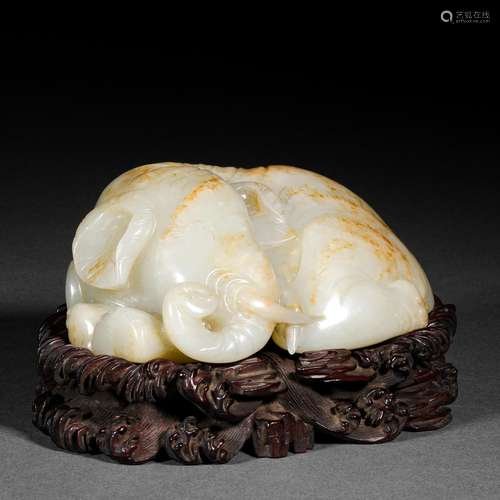 Hetian Jade Elephant in Qing Dynasty