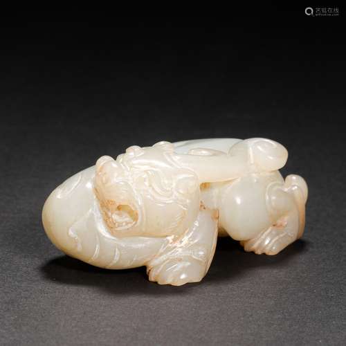 Chinese Hetian Jade Beast Before Ming Dynasty