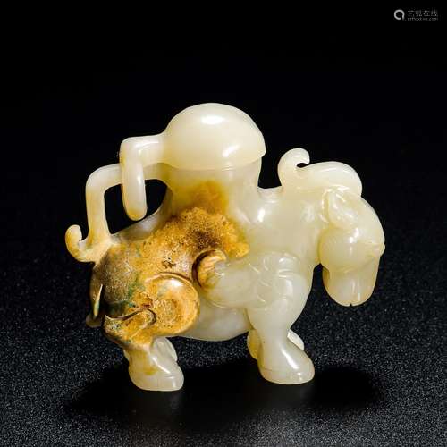 Chinese Hetian Jade Beast Before Ming Dynasty