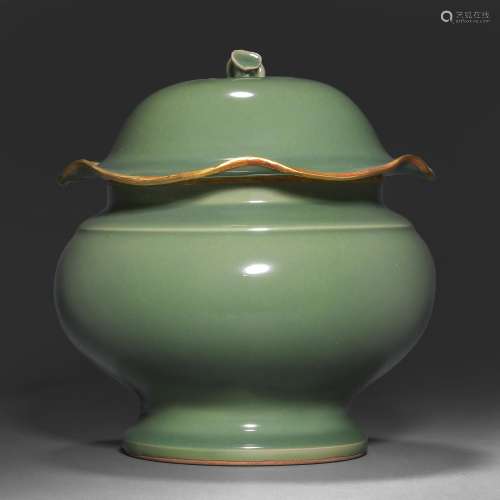 Chinese Pre-Ming Dynasty Celadon Covered Jars