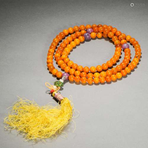 Qing Dynasty Beeswax 108 Buddha Beads