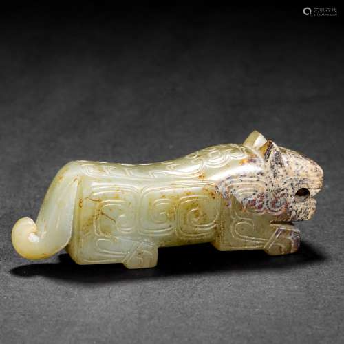 Chinese Hetian Jade Beast Before Ming Dynasty