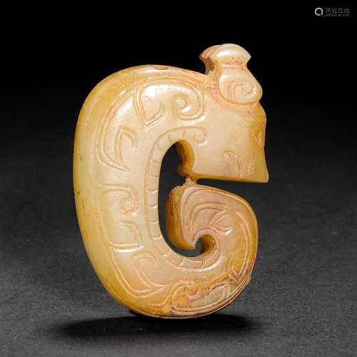 Chinese Hetian Jade Beast Before Ming Dynasty