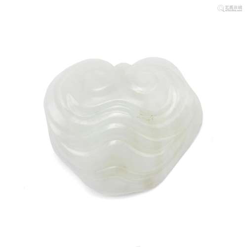 A WHITE JADE 'LINGZHI FUNGUS' CARVING 18th/19th century