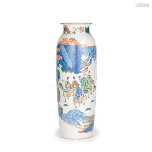 A WUCAI SLEEVE VASE 19th/20th century