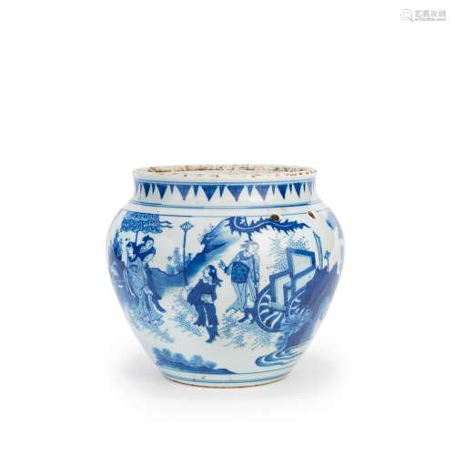 A BLUE AND WHITE JAR Chongzhen