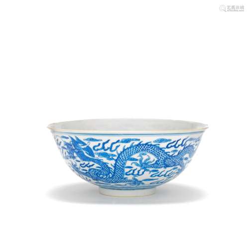 A BLUE AND WHITE 'DRAGON' BOWL Guangxu six-character mark an...