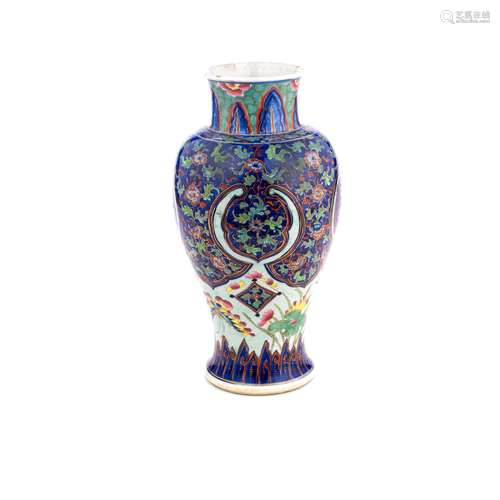 A CLOBBERED BALUSTER VASE Kangxi