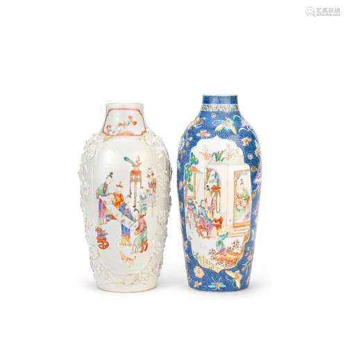 TWO FAMILLE ROSE VASES Qianlong (3)