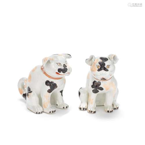 A PAIR OF ARITA MODELS OF PUPPIES 18th century (2)