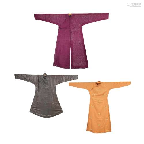 A GROUP OF THREE VIETNAMESE ROBES Early 20th century (3)
