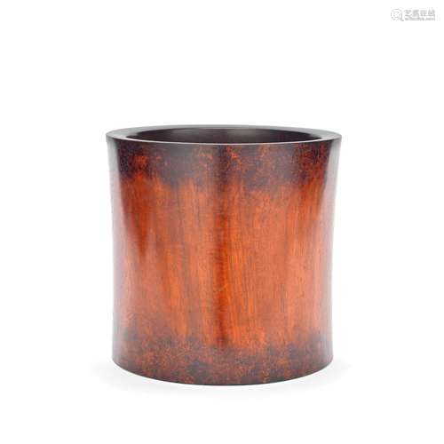 【Y】A HONGMU BRUSH POT, BITONG 20th century (2)