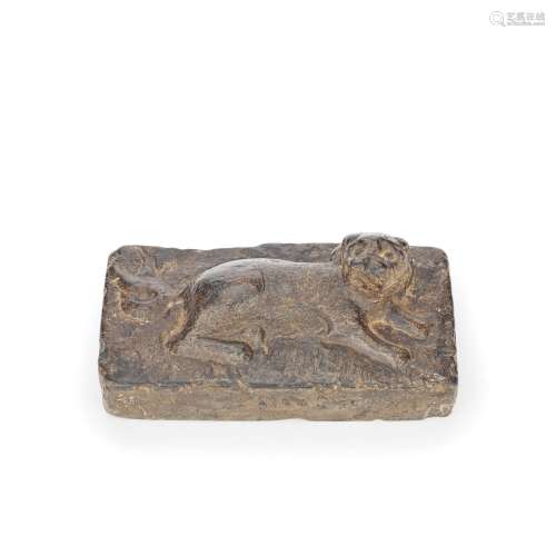 A LIMESTONE 'LION' WEIGHT Possibly Tang Dynasty
