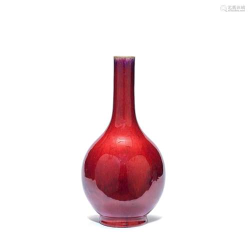 A LARGE COPPER RED GLAZED BOTTLE VASE 18th century