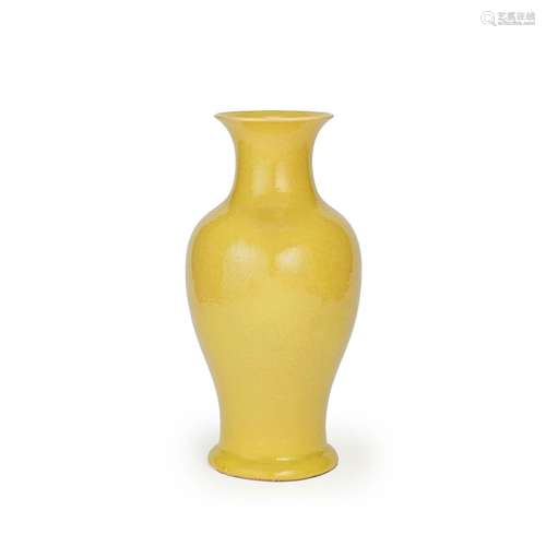 A YELLOW GLAZED BALUSTER VASE 19th/20th century