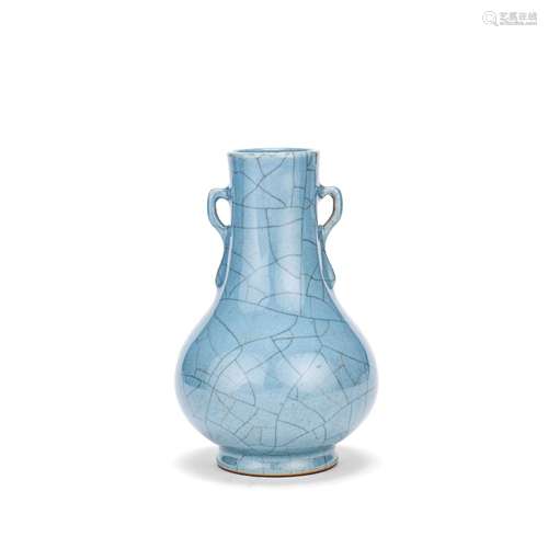 A LAVENDER-BLUE GLAZED VASE 19th century