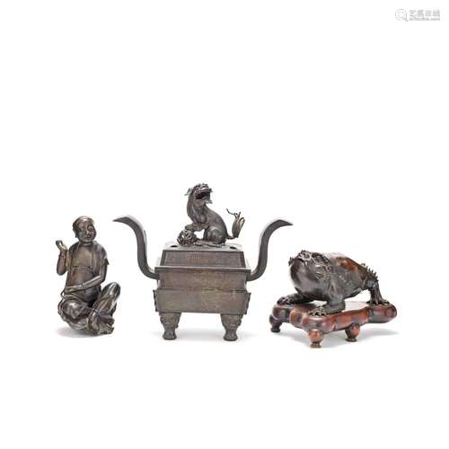 【Y】THREE BRONZE ITEMS 18th/19th Century (5)