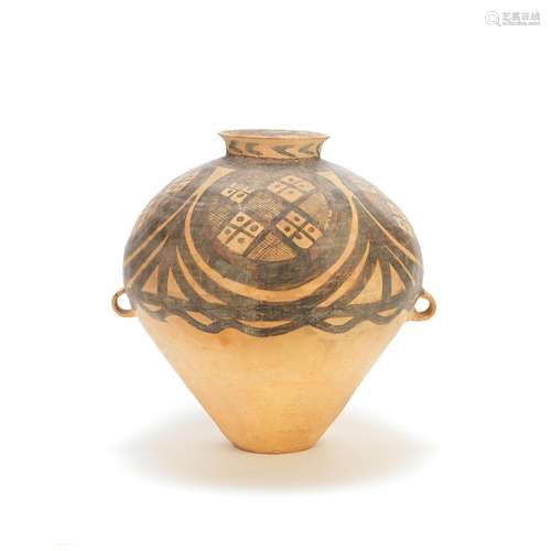 A LARGE NEOLITHIC POTTERY OVOID JAR Probably Majiayao Yangsh...