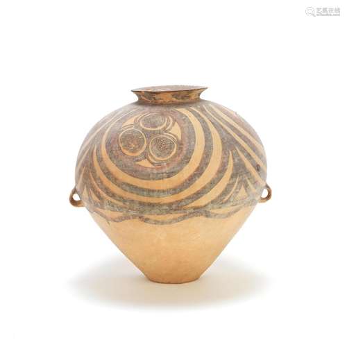 A LARGE NEOLITHIC OVOID JAR Probably Majiayao Yangshao Cultu...