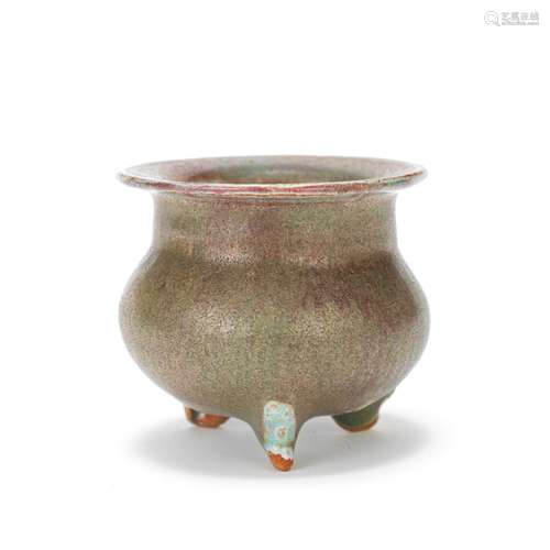 A SMALL JUN-TYPE TRIPOD INCENSE BURNER Jin Dynasty