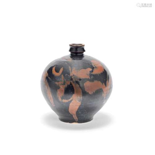 A BLACK-GLAZED RUSSET-SPLASHED CIZHOU JAR Jin Dynasty