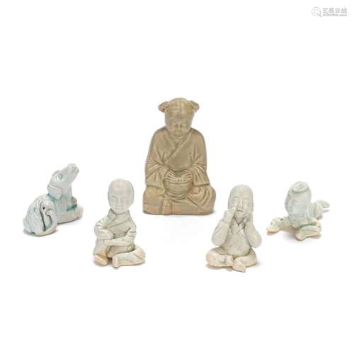 FOUR SMALL QINGBAI FIGURES Song Dynasty (5)