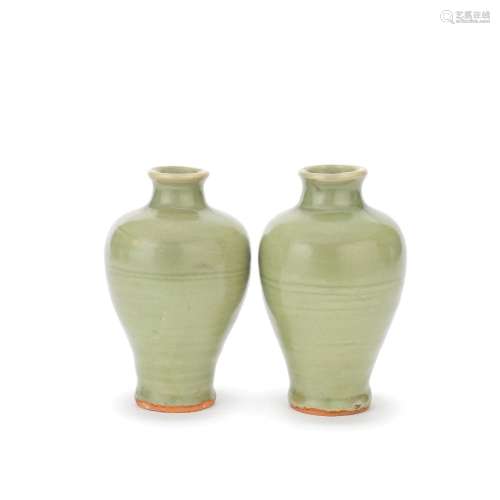 A PAIR OF LONGQUAN CELADON VASES, MEIPING Ming Dynasty (2)