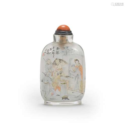 【Y】AN INSIDE-PAINTED GLASS SNUFF BOTTLE   Ye Zhongshan (1875...