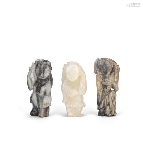 THREE JADE 'BOYS' CARVINGS 17th/18th Century (3)