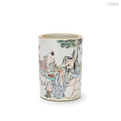 A FAMILLE ROSE 'LIU BAI' BRUSH POT Cyclical date correspondi...