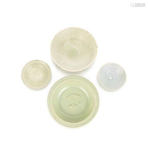 A GROUP OF QINGBAI AND CELADON GLAZED DISHES Song Dynasty to...