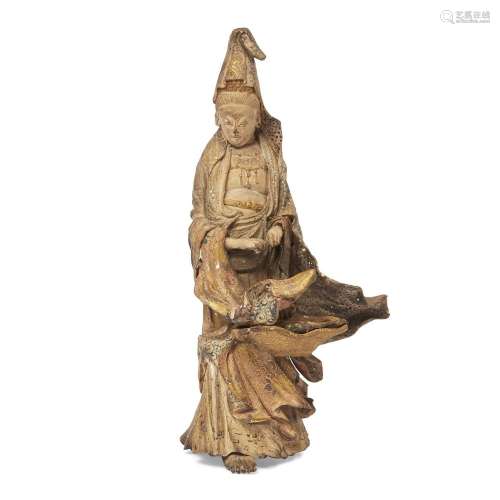 A Japanese painted clay figure of Kannon<br />
<br />
Meiji ...