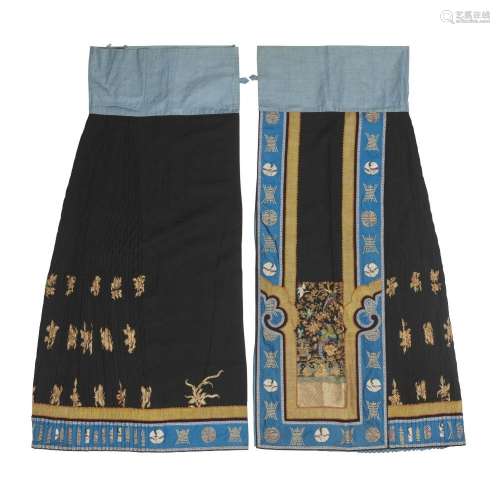 A Chinese silk two-piece skirt<br />
<br />
Late Qing dynast...