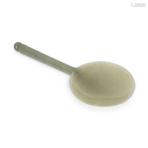 A large Mughal-style carved celadon jade ladle<br />
<br />
...